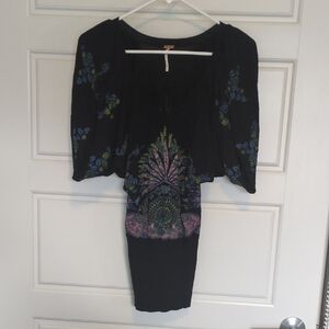 Free People Black Tunic Top